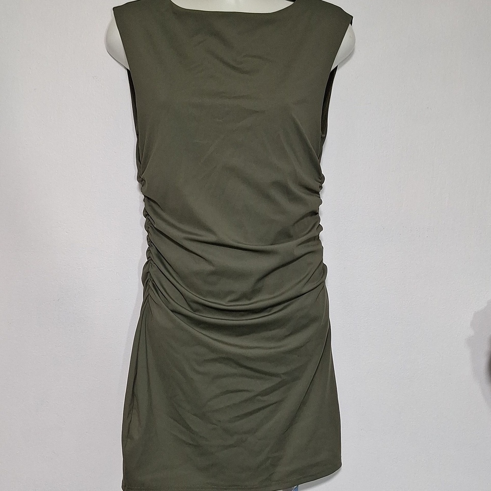 Cupshe Bodycon Sleeveless Dress Beach Rouched Sides Womens  NWT